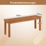 Masyvios medienos sodo suoliukas su tikmedžio aliejaus apdaila (Natūrali) – Paveikslėlis 2