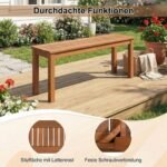 Masyvios medienos sodo suoliukas su tikmedžio aliejaus apdaila (Natūrali) – Paveikslėlis 4