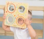 Medinė Montessori sensorinė lenta su veidrodžiais ir lupa – Paveikslėlis 9