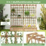 Medinė aukšta lysvė su grotelėmis stogeliu ir dviem vazonais (Natūrali) – Paveikslėlis 2