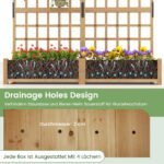 Medinė aukšta lysvė su grotelėmis stogeliu ir dviem vazonais (Natūrali) – Paveikslėlis 3