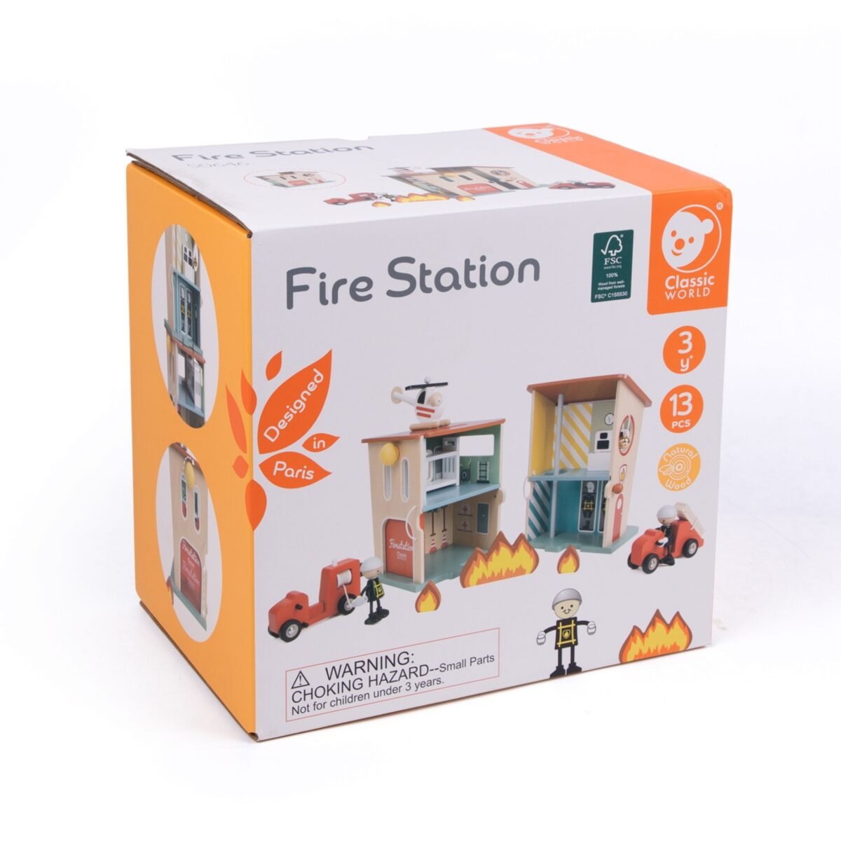 Medinė gaisrinė stotis su transporto priemonėmis ir ugniagesių figūrėlėmis, 13 dalių – Paveikslėlis 12