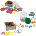 Medinė sensorinė LED šviesos dėžė su priedais – Paveikslėlis 4