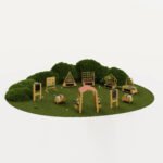 Medinė sodo žaidimų arka su lentynėlėmis ir priedais – Paveikslėlis 2