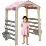 Medinė sodo žaidimų arka su lentynėlėmis ir priedais – Paveikslėlis 3