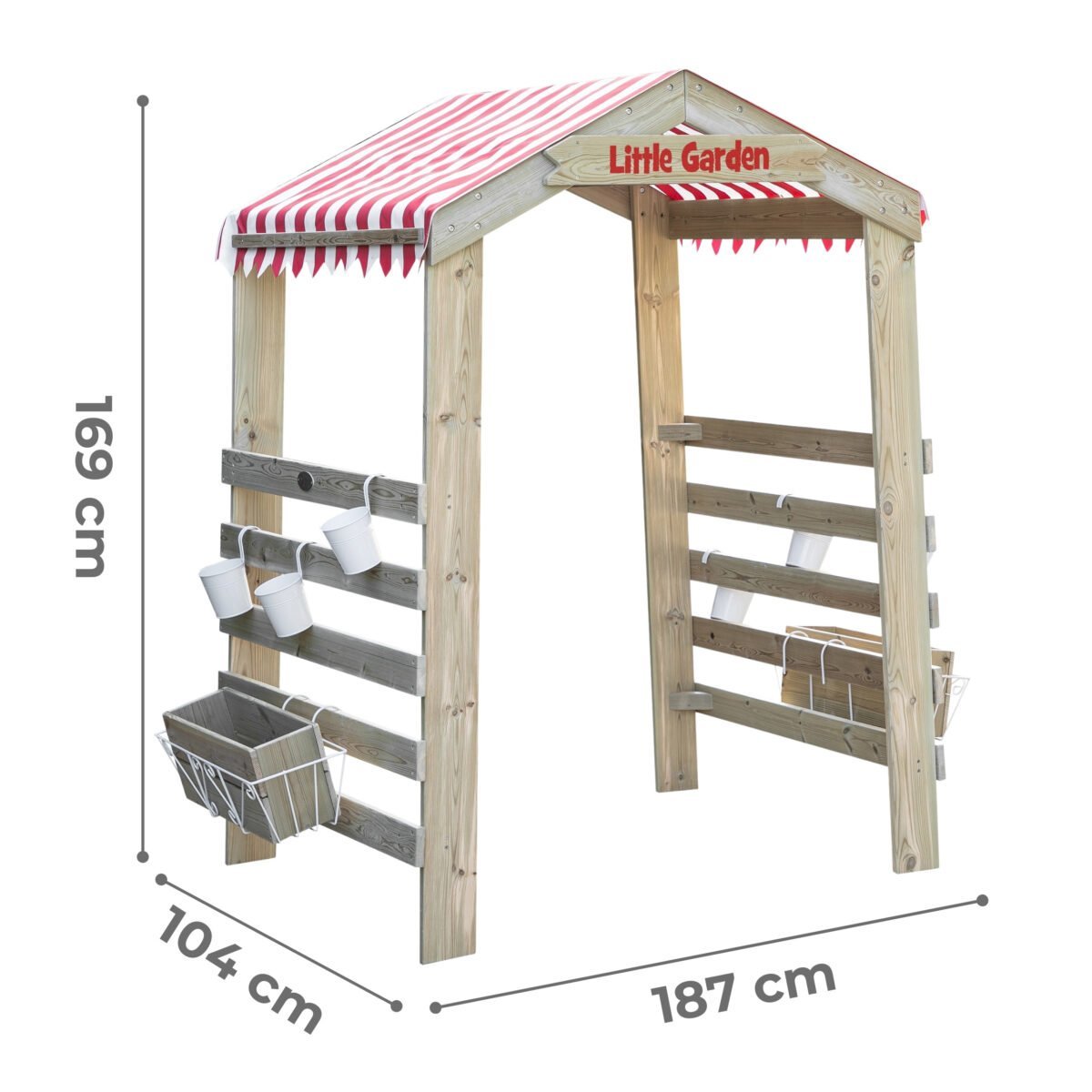 Medinė sodo žaidimų arka su lentynėlėmis ir priedais – Paveikslėlis 4