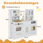 Medinė vaikiška virtuvėlė su šviesos ir garso efektais (Balta) – Paveikslėlis 2
