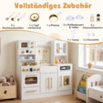 Medinė vaikiška virtuvėlė su šviesos ir garso efektais (Balta) – Paveikslėlis 3