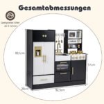 Medinė vaikų virtuvėlė su šviesos ir garso efektais (Juoda) – Paveikslėlis 2