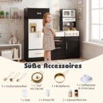 Medinė vaikų virtuvėlė su šviesos ir garso efektais (Juoda) – Paveikslėlis 4