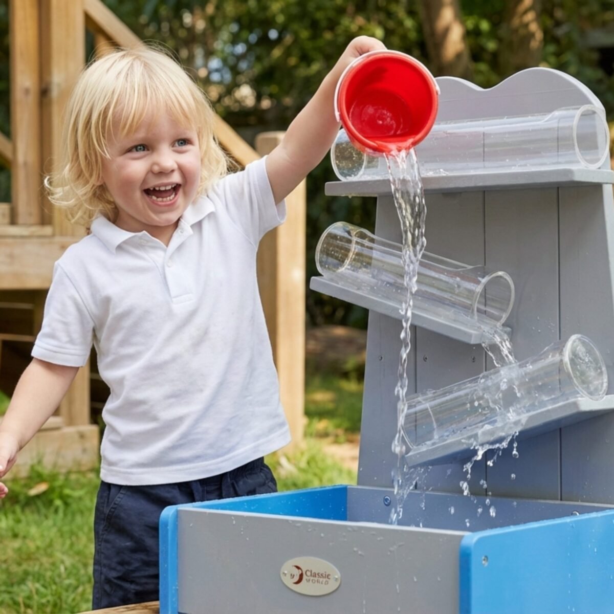 Medinė vandens kaskada su latakais ir talpykla – Paveikslėlis 2