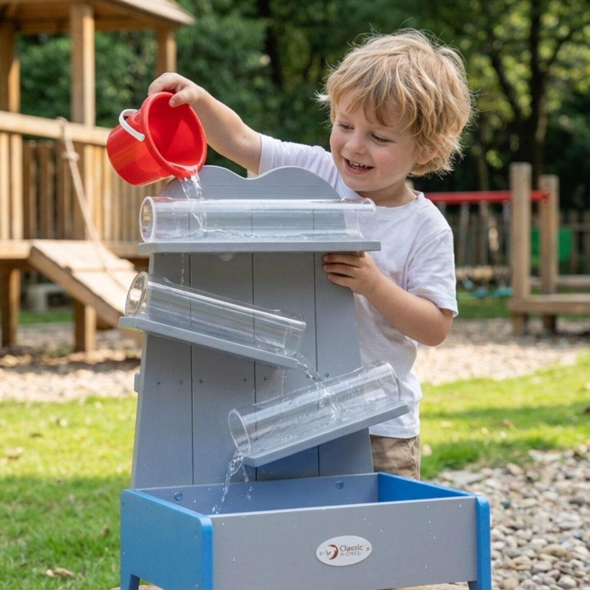 Medinė vandens kaskada su latakais ir talpykla – Paveikslėlis 3