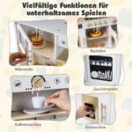 Medinė žaidimų virtuvėlė su virykle kriaukle ir šviesos bei garso efektais (Balta) – Paveikslėlis 5