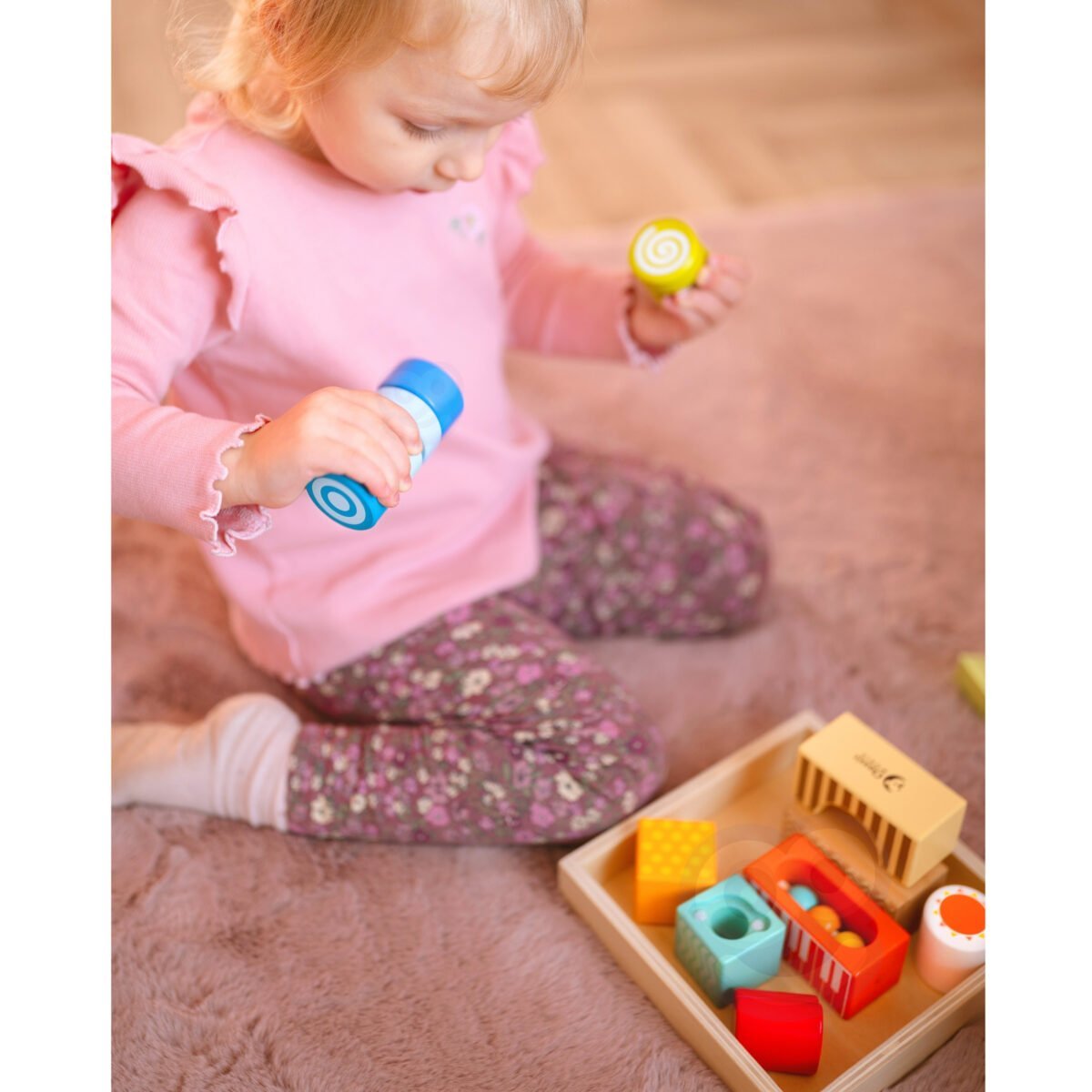 Medinės Montessori sensorinės kaladėlės, 7 viename, 14 dalių – Paveikslėlis 6