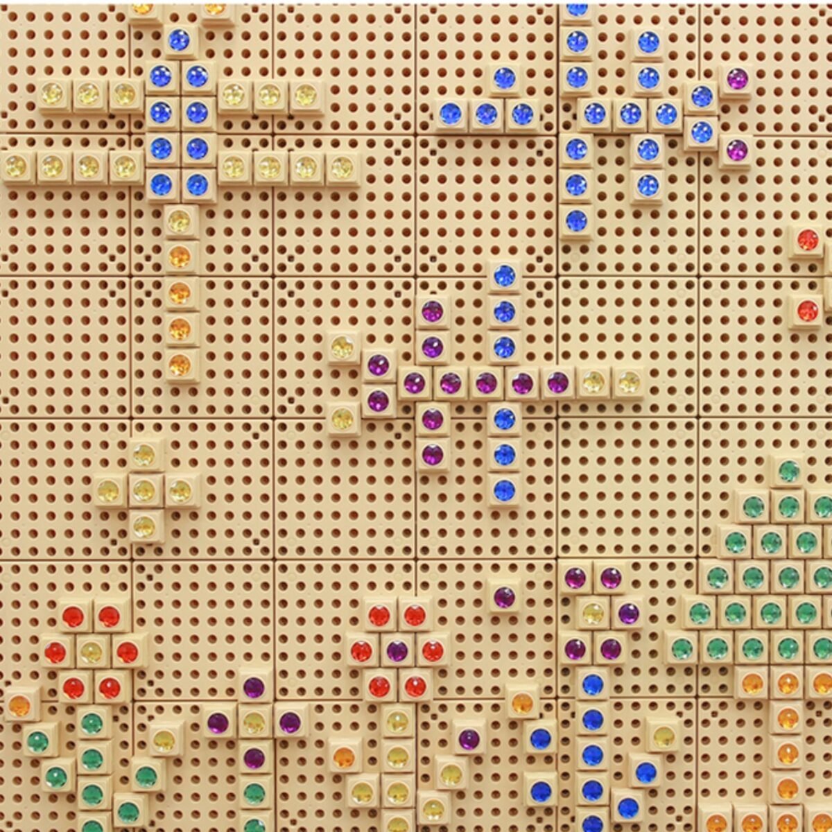 Medinės spalvotos deimantinės kaladėlės lavinimo lentai, 72 vnt. – Paveikslėlis 4