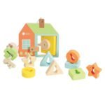 Medinės veriamosios kaladėlės su nameliu ir raktu, 11 dalių – Paveikslėlis 17