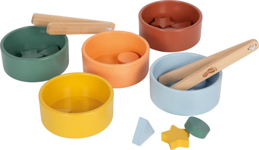 Mediniai Montessori rūšiavimo dubenėliai