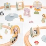 Medinis 62 dalių traukinukų ir pramogų parko rinkinys – Paveikslėlis 6