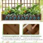 Medinis aukštas vazonas su grotelėmis ir stogeliu (Ruda) – Paveikslėlis 5