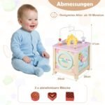 Medinis daugiafunkcis motorikos kubas su lavinamosiomis veiklomis ir daiktadėže (Daugiaspalvis) – Paveikslėlis 2