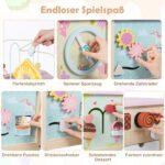 Medinis daugiafunkcis motorikos kubas su lavinamosiomis veiklomis ir daiktadėže (Daugiaspalvis) – Paveikslėlis 4