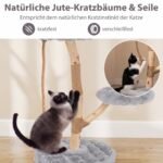 Medinis draskymo stulpas su 3 pliušinėmis poilsio vietomis katėms (Pilka) – Paveikslėlis 4