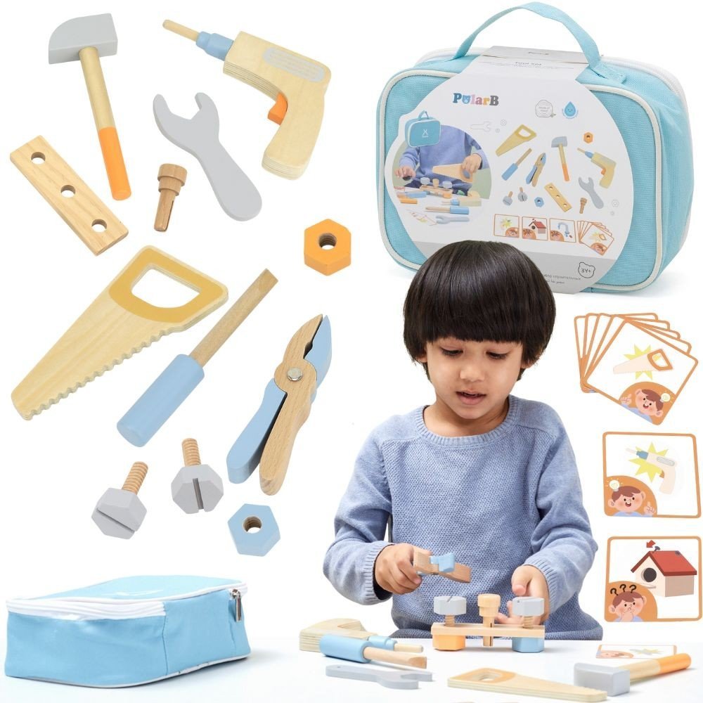 Medinis įrankių krepšys mažiesiems meistrams