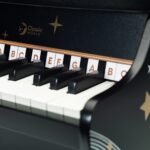 Medinis edukacinis pianinas su natų knygele vaikams