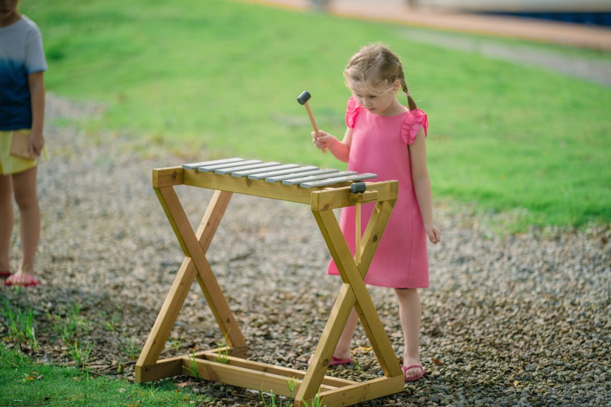 Medinis lauko metalofonas su lazdelėmis – Paveikslėlis 7