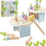 Medinis morkų kalimo žaidimas su plaktuku