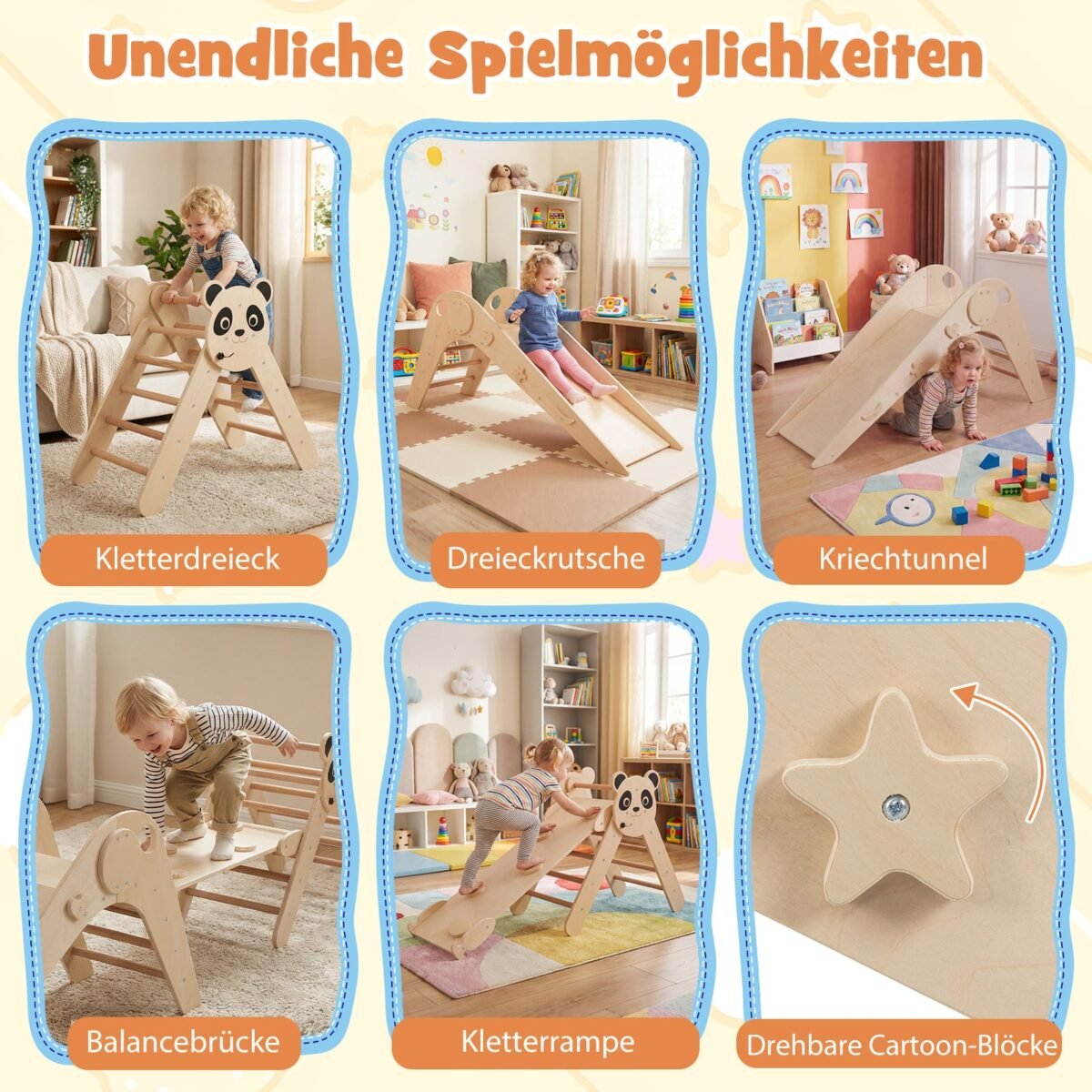 Medinis sulankstomas Montessori laipiojimo rinkinys (Natūrali) – Paveikslėlis 4