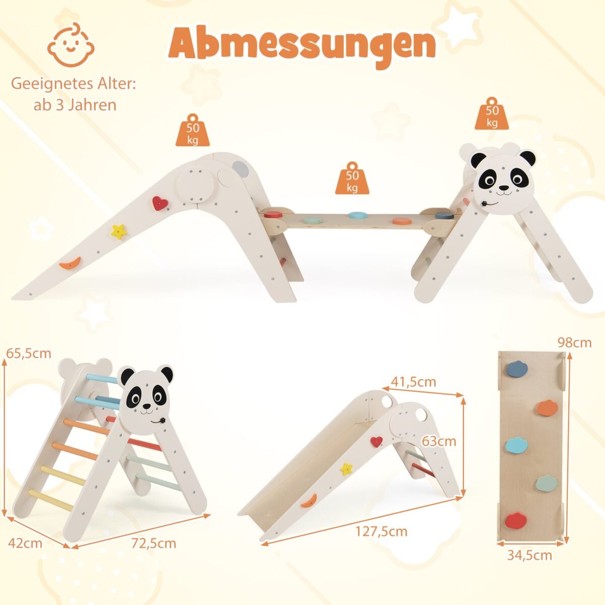 Medinis sulankstomas Montessori laipiojimo rinkinys (Smėlio) – Paveikslėlis 4