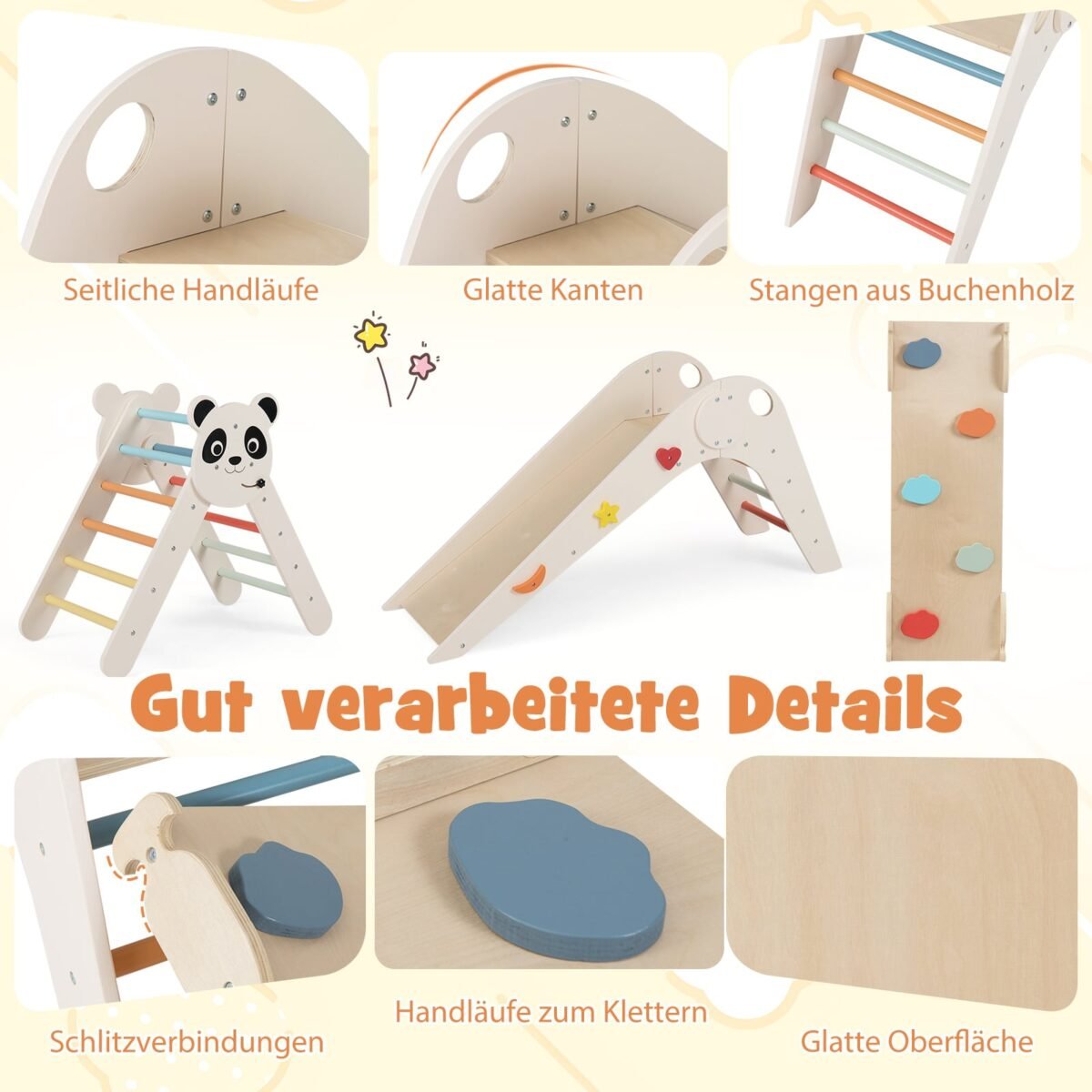 Medinis sulankstomas Montessori laipiojimo rinkinys (Smėlio) – Paveikslėlis 5