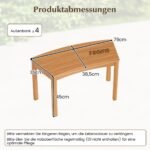 Medinis sulankstomas lauko stalas ir 4 sodo suolai be atlošo (Natūrali) – Paveikslėlis 2