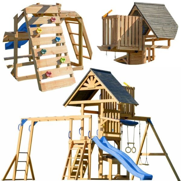 Medinis žaidimų kompleksas su čiuožykla