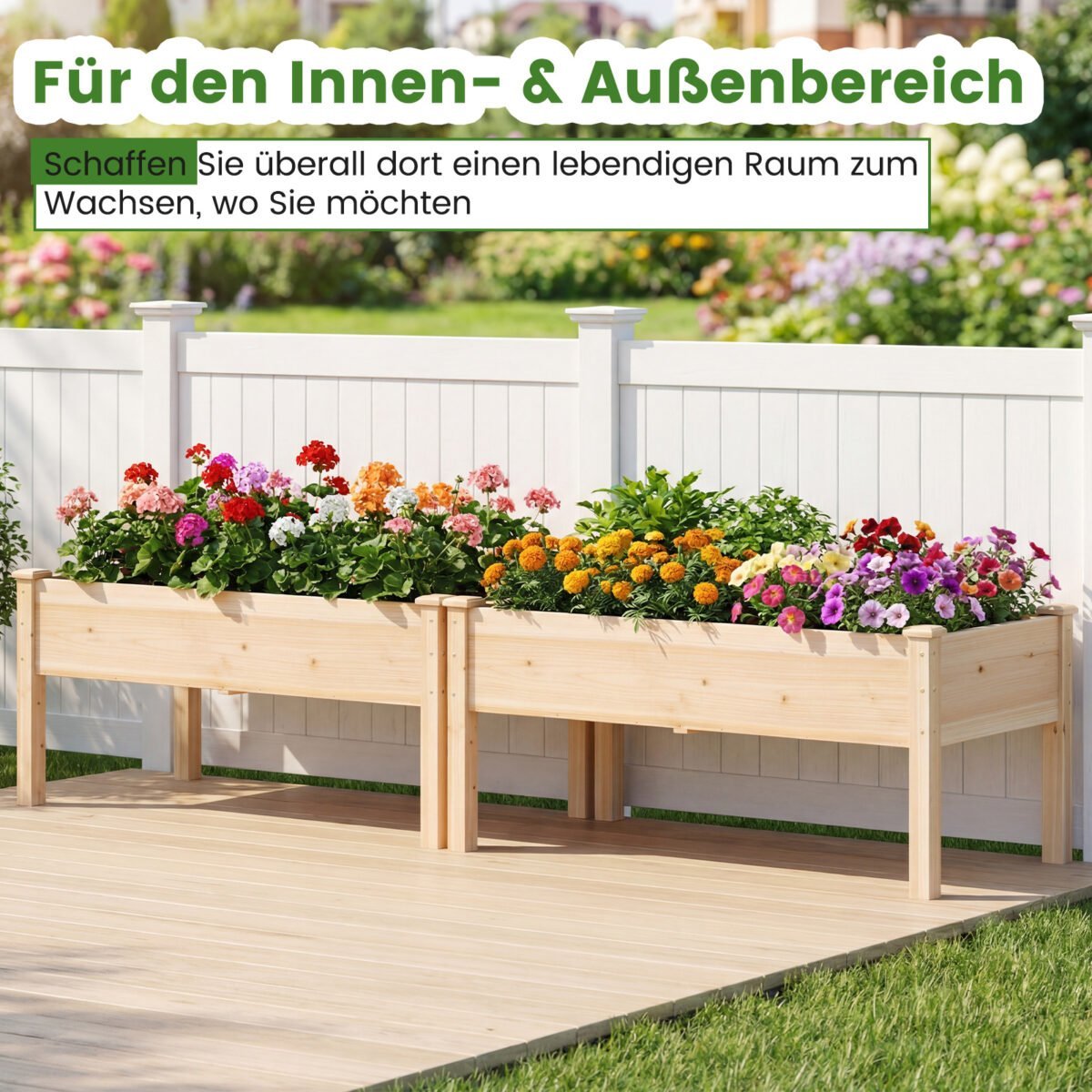 Medinių pakeltų lysvių su drenažo angomis komplektas (2 vnt.) (Natūrali) – Paveikslėlis 4