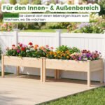 Medinių pakeltų lysvių su drenažo angomis komplektas (2 vnt.) (Natūrali) – Paveikslėlis 4