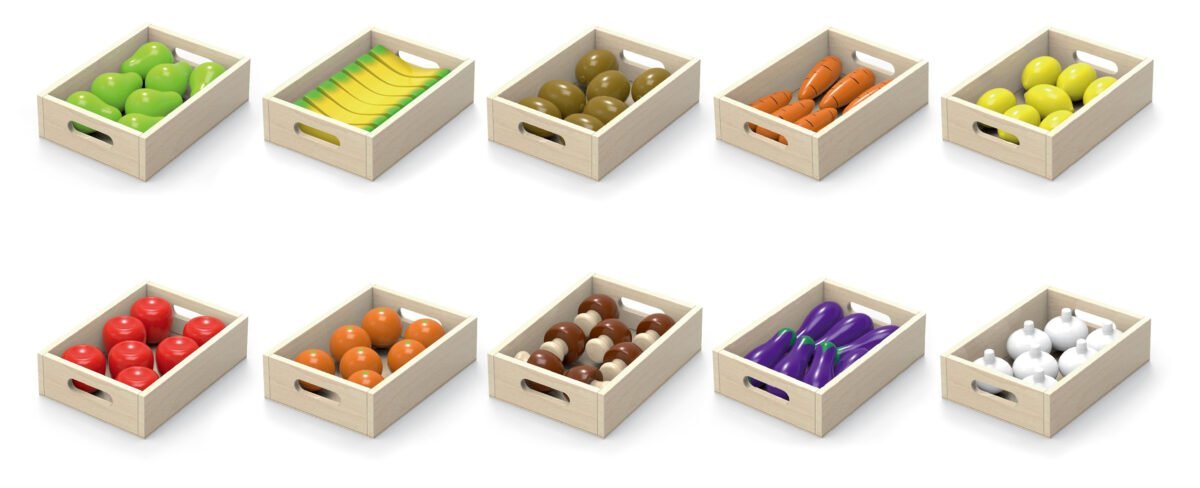 Medinių vaisių ir daržovių rinkinys su 10 dėžučių – Paveikslėlis 3