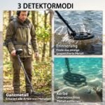 Metalo detektorius su IP68 atsparia vandeniui paieškos rite ir priedų komplektu – Paveikslėlis 4