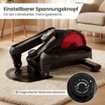 Mini elipsinis treniruoklis su reguliuojamu magnetiniu pasipriešinimu ir LCD monitoriumi (Juoda) – Paveikslėlis 5