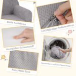 Minkšta vaikų mini sofa su porankiais ir atlošu (Pilka) – Paveikslėlis 4