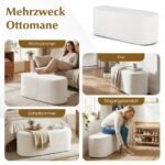 Minkštas pufas-suoliukas su kordiniu audiniu 120 cm (Smėlio)