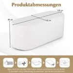 Minkštas pufas-suoliukas su kordiniu audiniu 120 cm (Smėlio) – Paveikslėlis 5