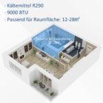 Mobilus buitinis oro kondicionierius 3 viename, 9000 BTU – Paveikslėlis 5