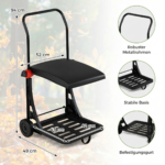 Mobilus šiukšlių maišų stovas su dangčiu ir reguliuojamu aukščiu (Juoda) – Paveikslėlis 2