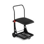 Mobilus šiukšlių maišų stovas su dangčiu ir reguliuojamu aukščiu (Juoda)