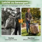 Mobilus šiukšlių maišų stovas su dangčiu ir reguliuojamu aukščiu (Juoda) – Paveikslėlis 3