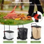 Mobilus šiukšlių maišų stovas su dangčiu ir reguliuojamu aukščiu (Juoda) – Paveikslėlis 5