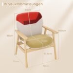 Modernus minkštas krėslas su tvirtu mediniu rėmu (Įvairiaspalvė) – Paveikslėlis 2