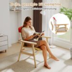 Modernus minkštas krėslas su tvirtu mediniu rėmu (Įvairiaspalvė) – Paveikslėlis 4